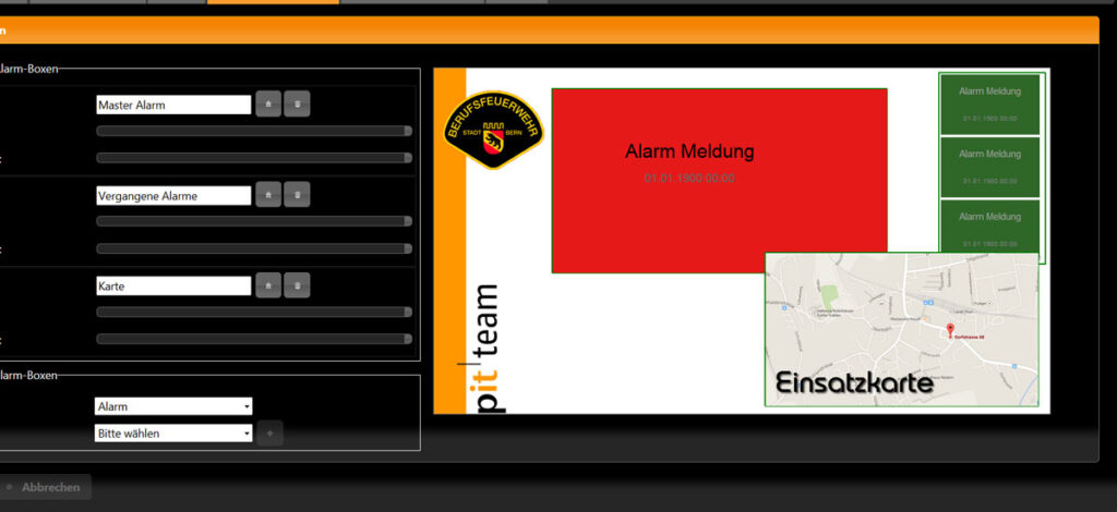 Grossdisplay-Alarmierung